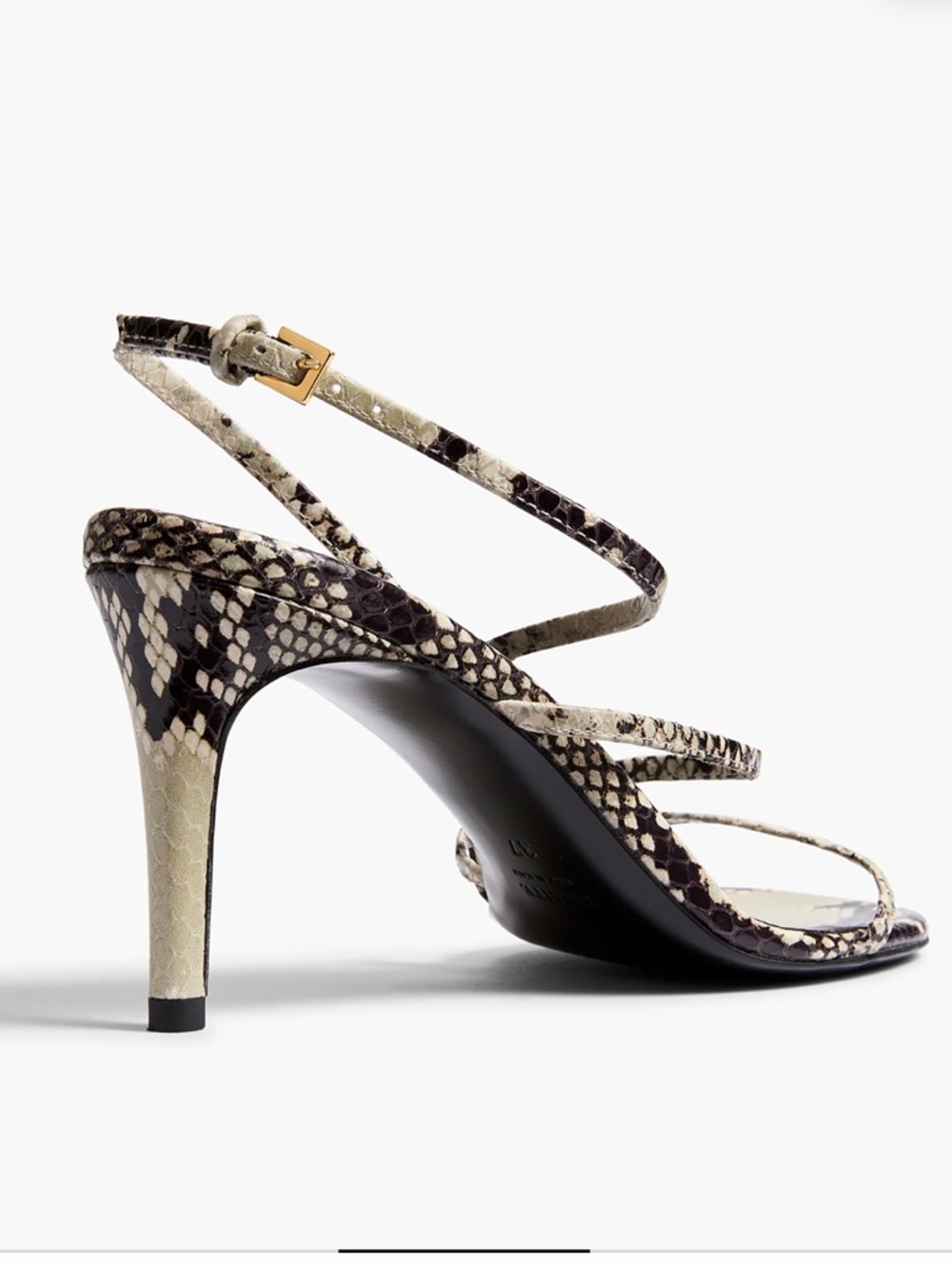 Khaite Loop Python-Embossed Leather Sandal - Picture 3 of 10